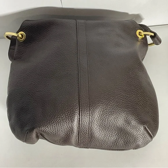 Barr and Barr New York Pebbled Brown Leather Bag Gold Hardware Shoulder Bag - Picture 11 of 15